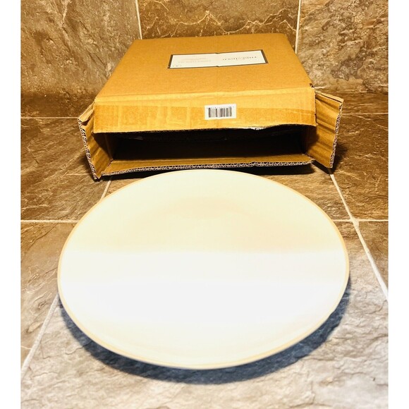 4pc Stoneware Dinnerware Plate Set White/Tan - Threshold - New - Picture 4 of 8